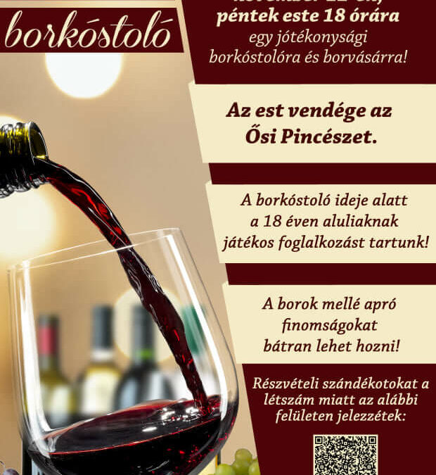 Jótékonysági borkóstoló és borvásár lesz a plébánián