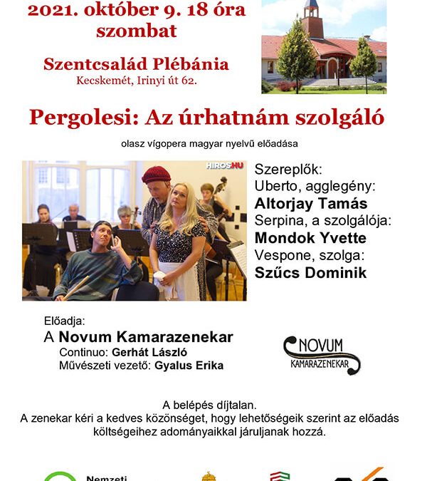 A Novum Kamarazenekar vígoperával érkezik a plébániára